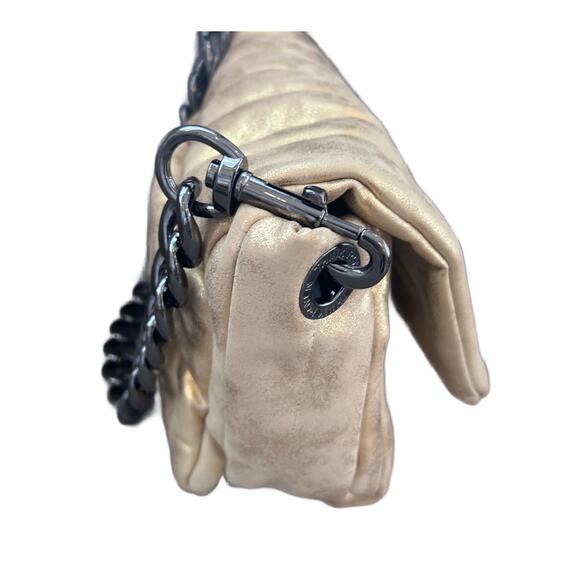 Think Royln Gold Crossbody With Chain Strap and Striped Strap - Picture 8 of 8